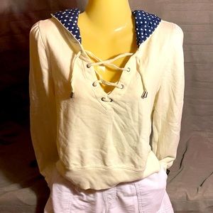 Hockey Lace Up Crop Hoodie